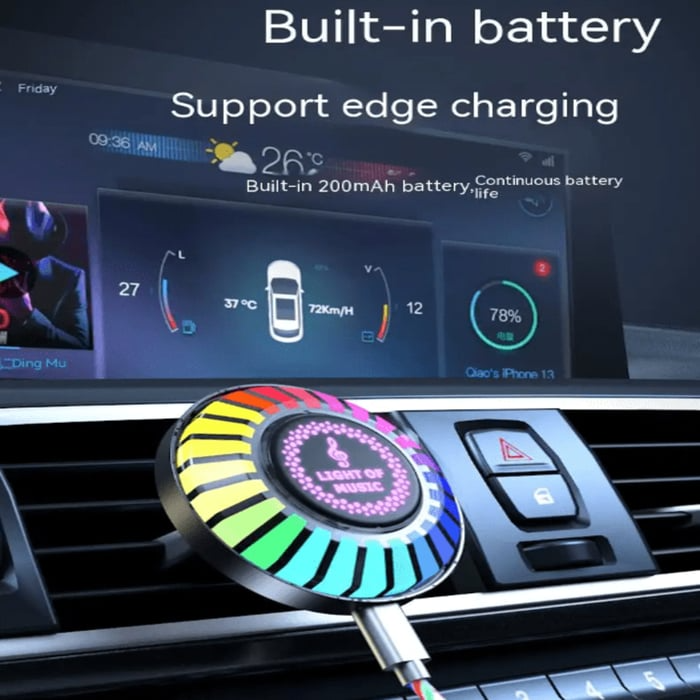 Auto Sound Pickup Light | Portable RGB Fun on the Go | Stornfield
