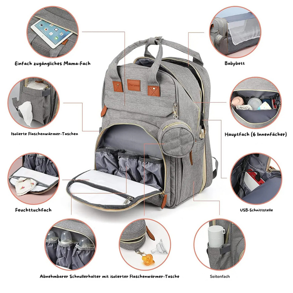 2-in-1-Baby-Changing Backpack | Built-in Changing Bed | Stornfield
