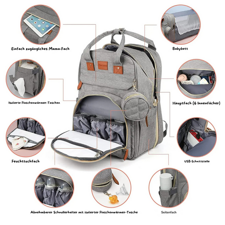 2-in-1-Baby-Changing Backpack | Built-in Changing Bed | Stornfield