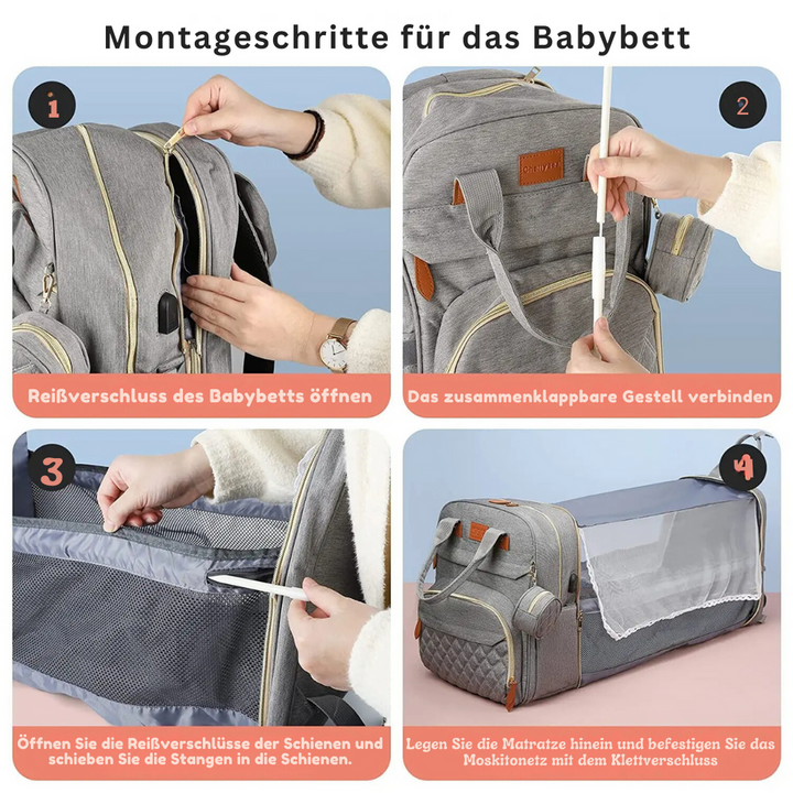 2-in-1-Baby-Changing Backpack | Built-in Changing Bed | Stornfield