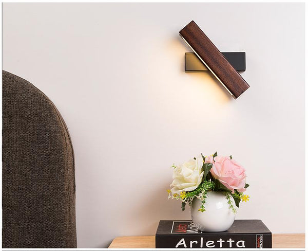 Nordic swivel LED wall light | Minimalist wood design | Stornfield