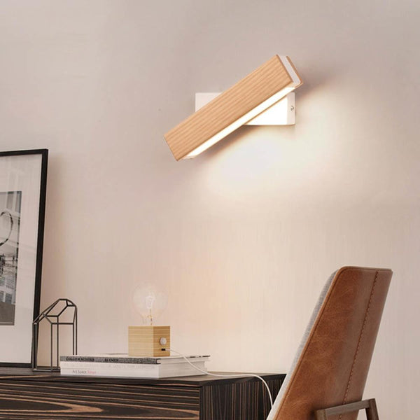 Nordic swivel LED wall light | Minimalist wood design | Stornfield
