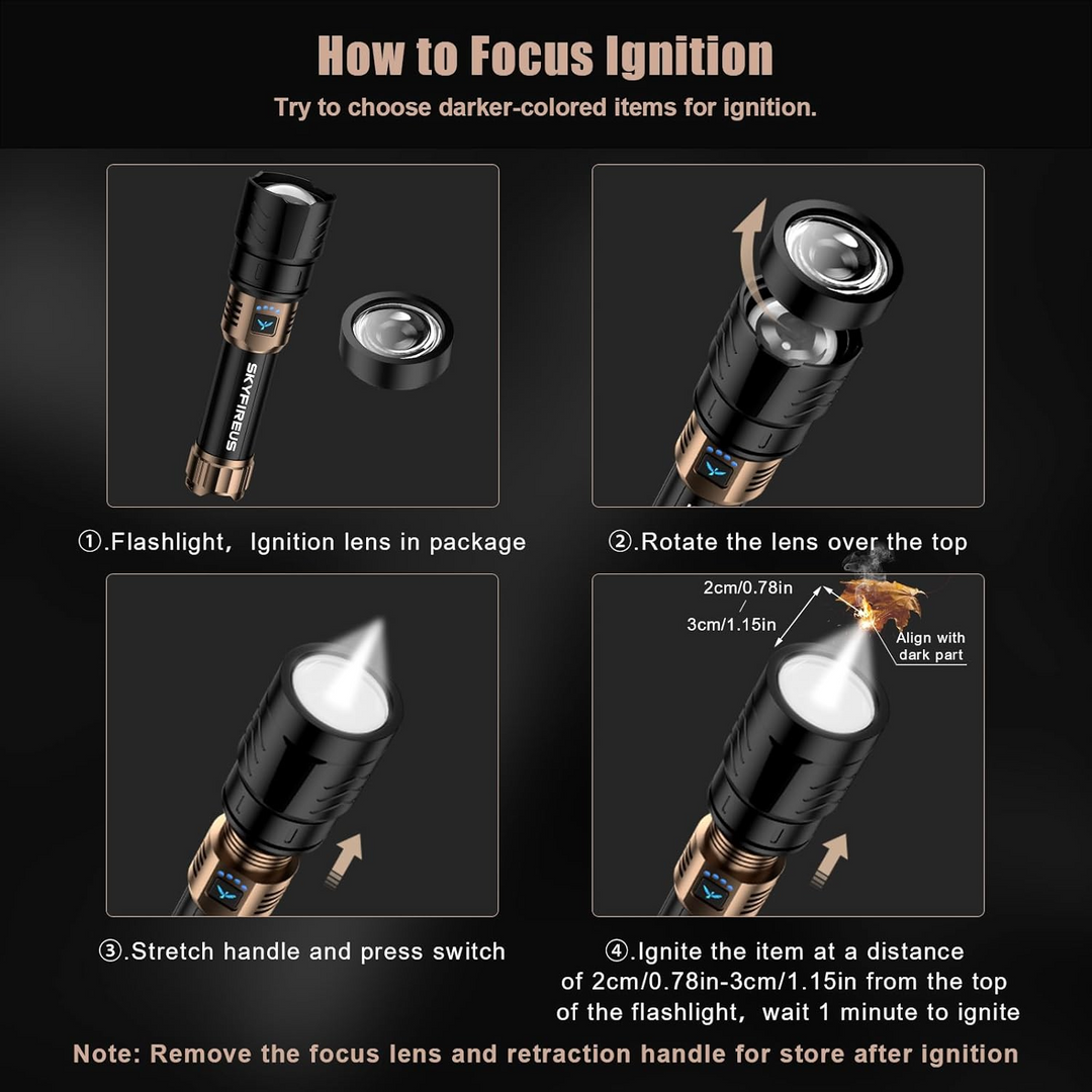 Ignition flash light | Ultra-bright, Zoomable and Ready to Fire | Stornfield