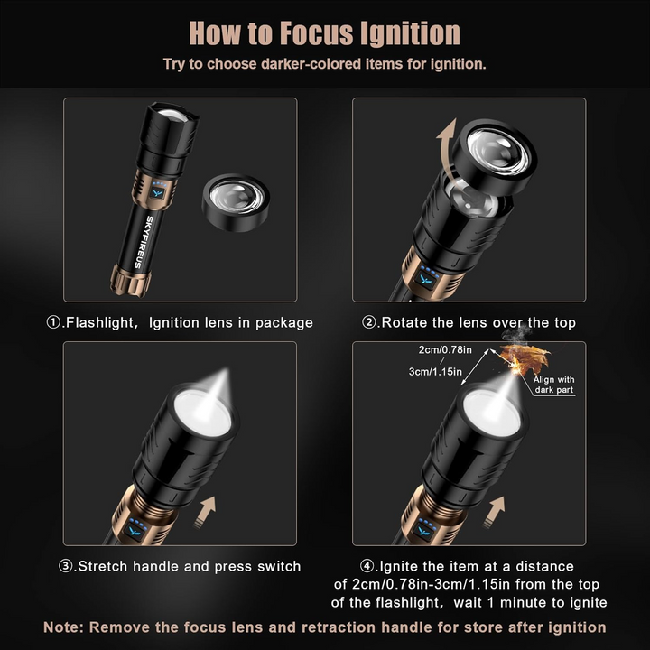 Ignition flash light | Ultra-bright, Zoomable and Ready to Fire | Stornfield