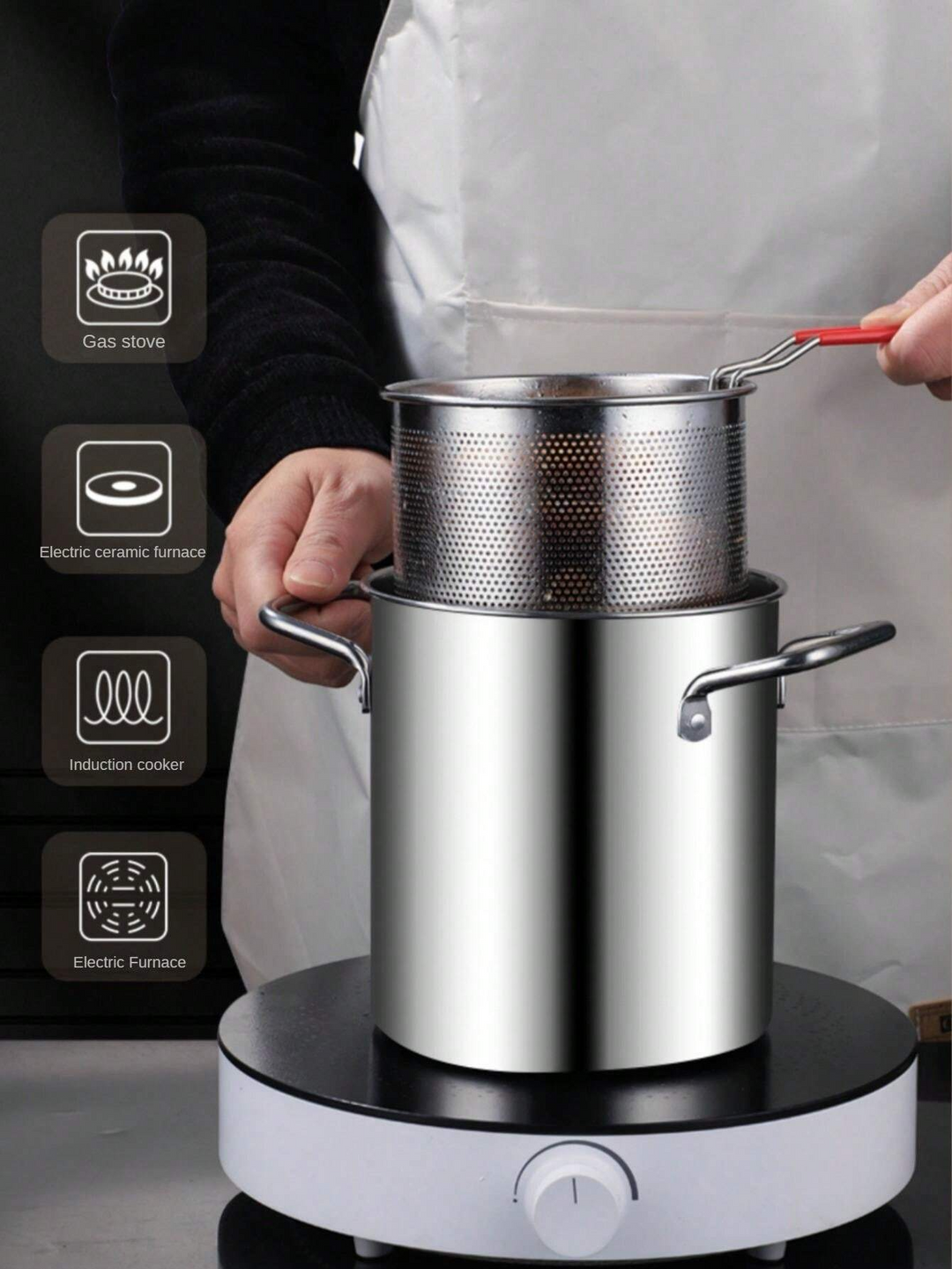 Stainless Steel Deep Fryer | Enjoy Crispy Foods with Less Oil | Stornfield
