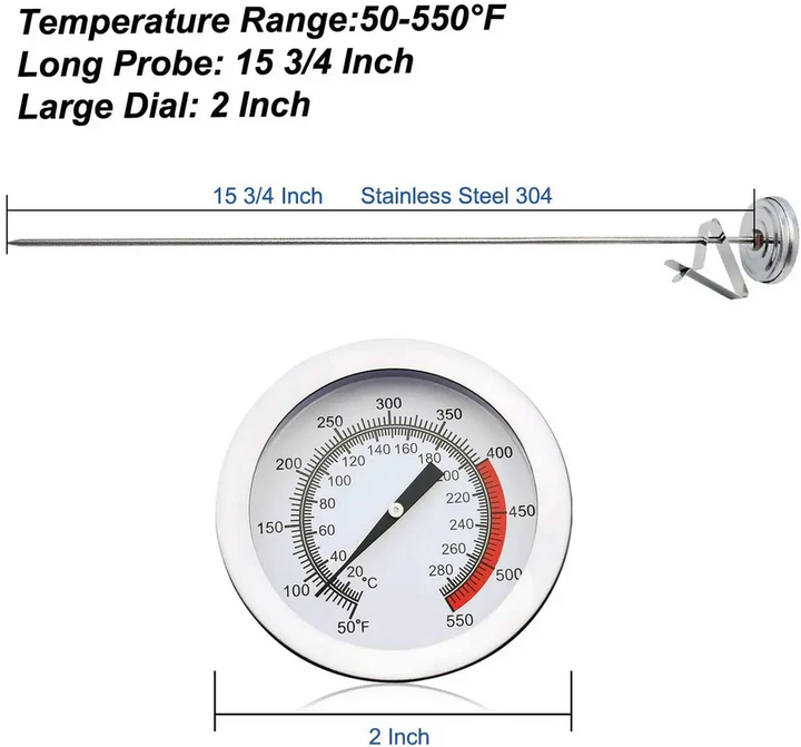 Stornfield | Stainless Steel Deep Fry Thermometer with Long Probe