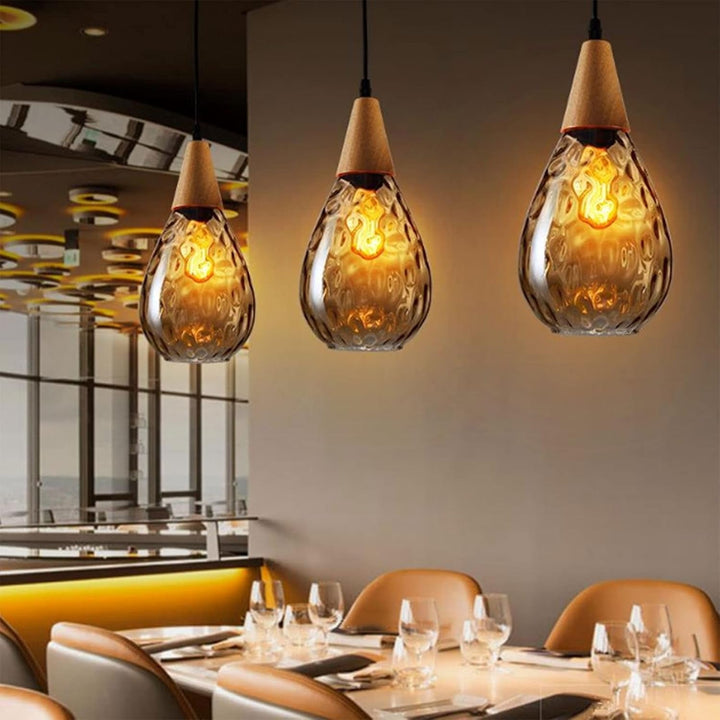 Vintage Teardrop Glass Pendant Ceiling Light for Dining Room | Stornfield