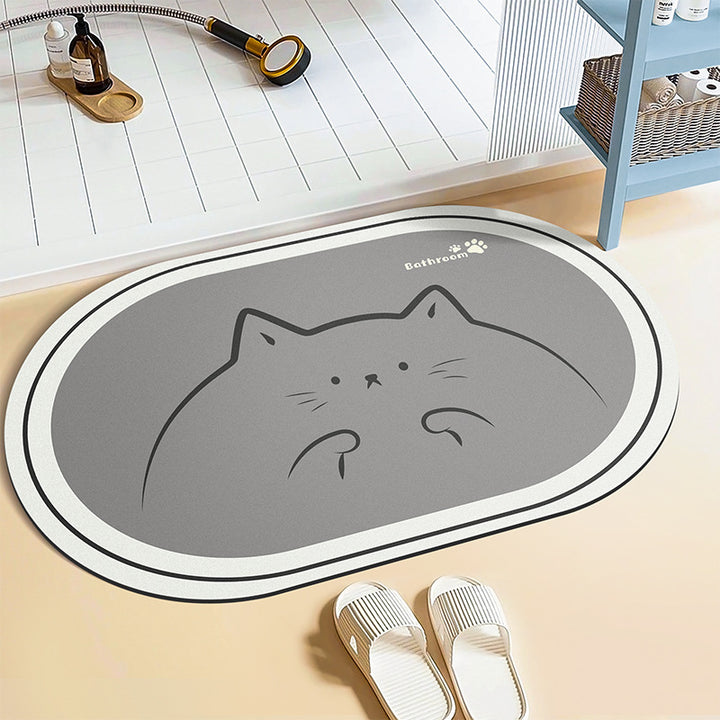Cartoon doormat made of faux fur, washable