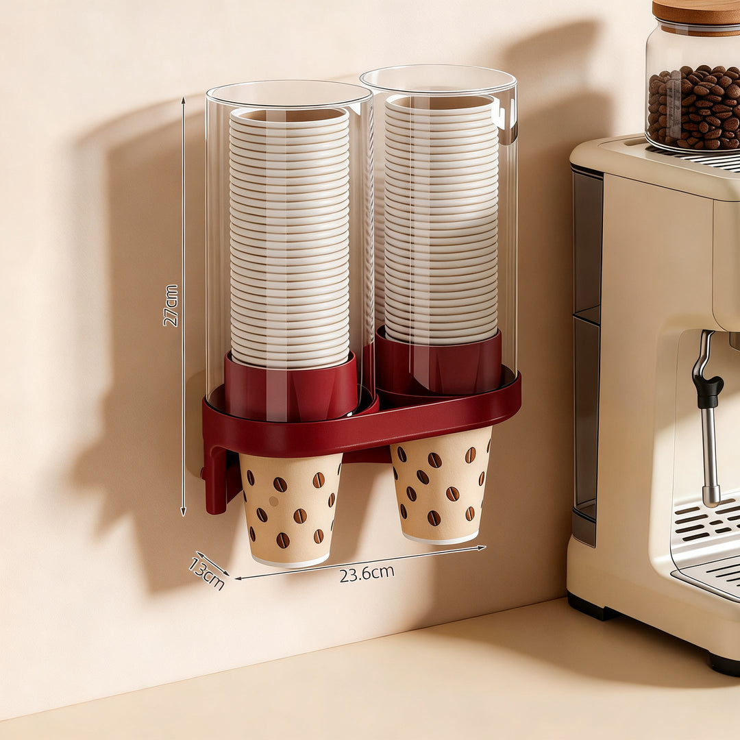 Wall-mounted cup holder, single and double
