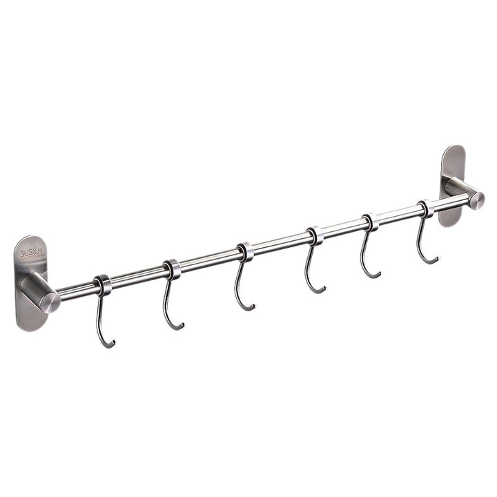 Stainless steel wall hook strip for kitchen utensils