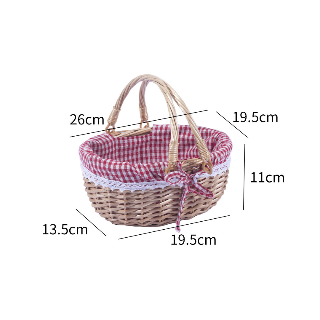 Willow basket with handle and lid