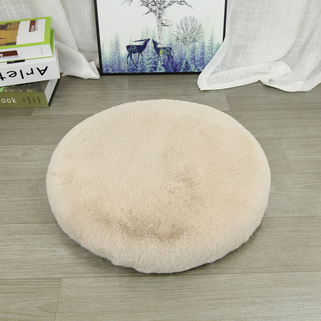 Round seat cushion made of cotton and linen