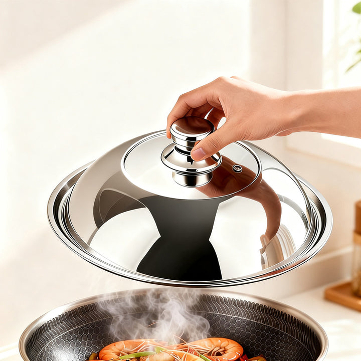 Pot lid made of 304 stainless steel, highly domed