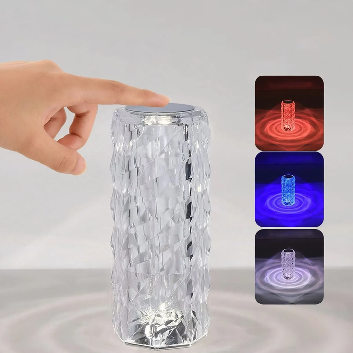 Crystal table lamp, 16 colors, remote control