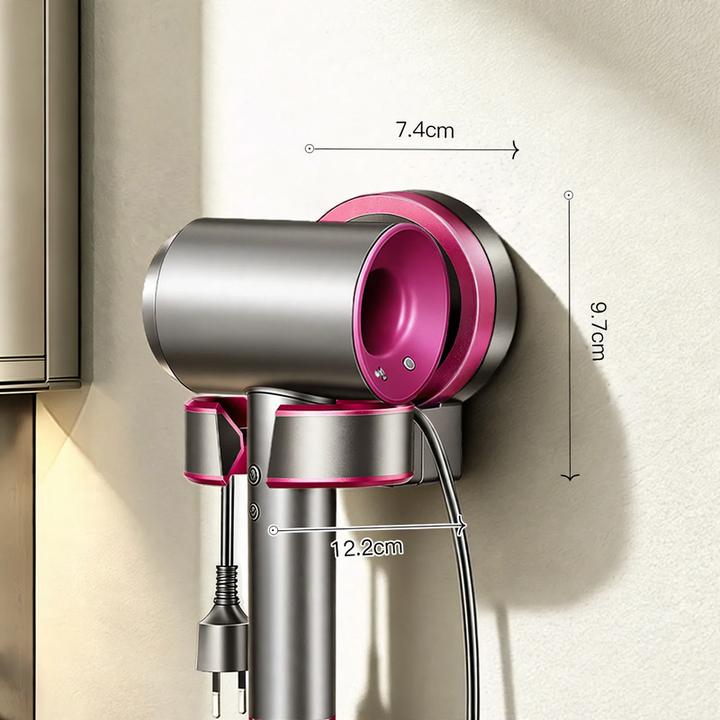 Hairdryer holder with suction cup, rotatable
