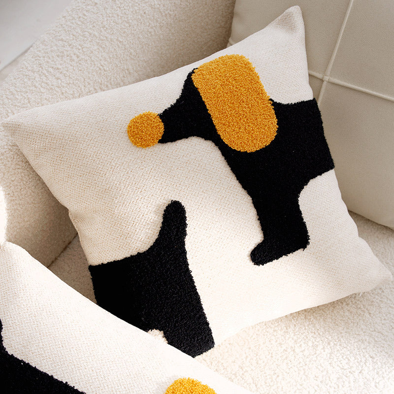 Cuddly pillow with dog motif, linen