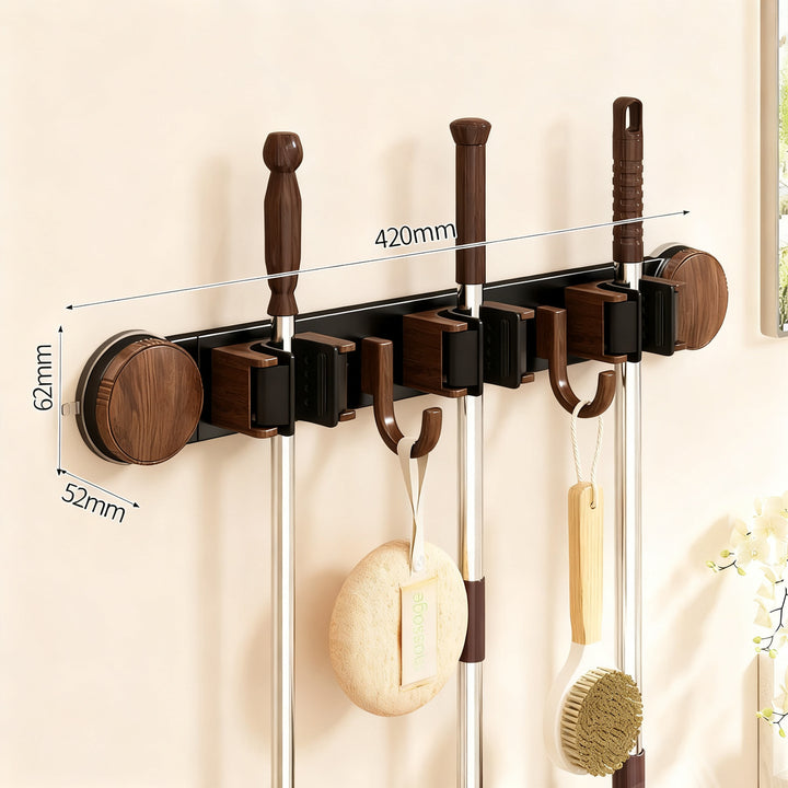 Suction cup wall holder for cleaning tools