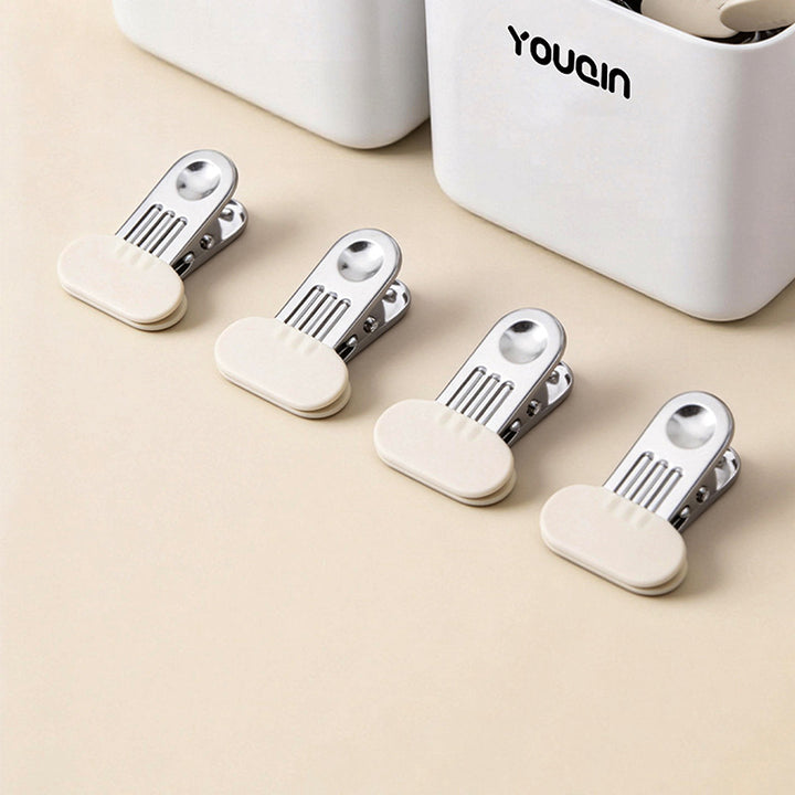 Stainless steel clothespins with wide rubber mouth