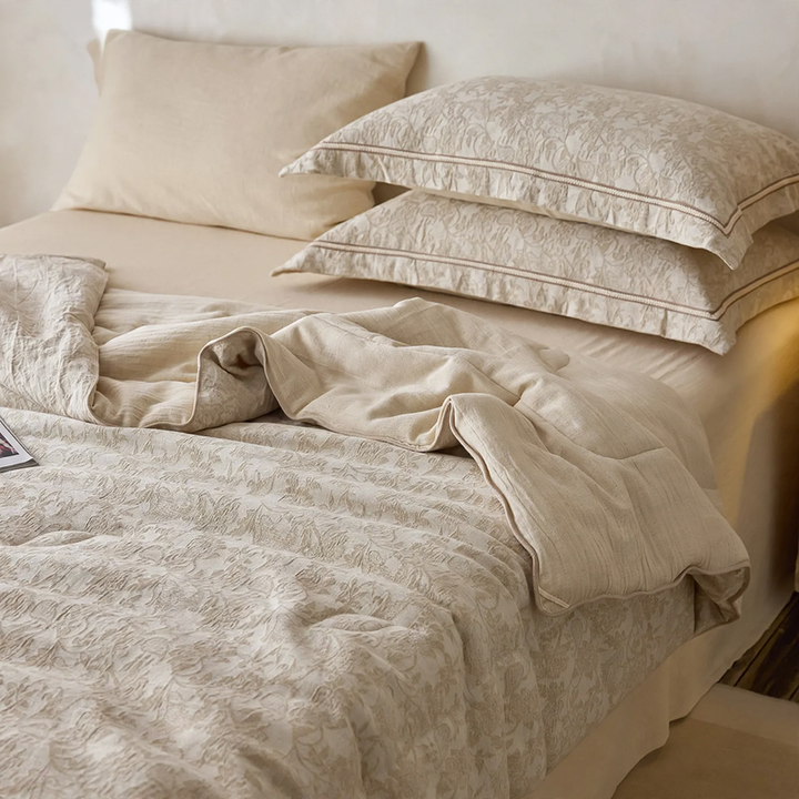 Duvet, cotton, soy fiber filling, year-round