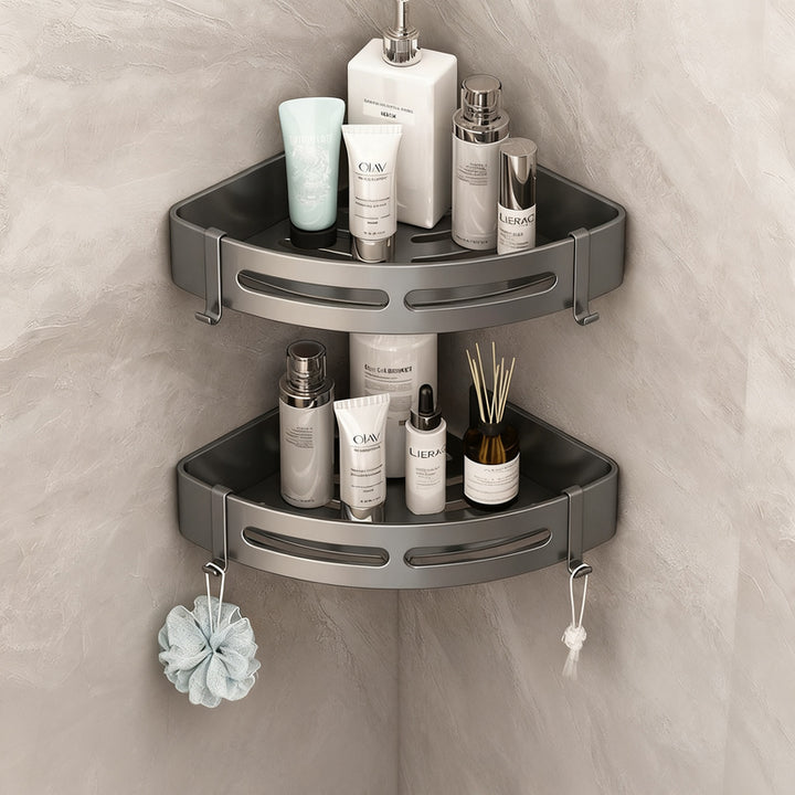 Triangle wall shelf for bathroom, no drilling