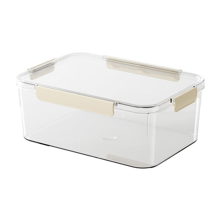 Transparent storage box with a tight lid