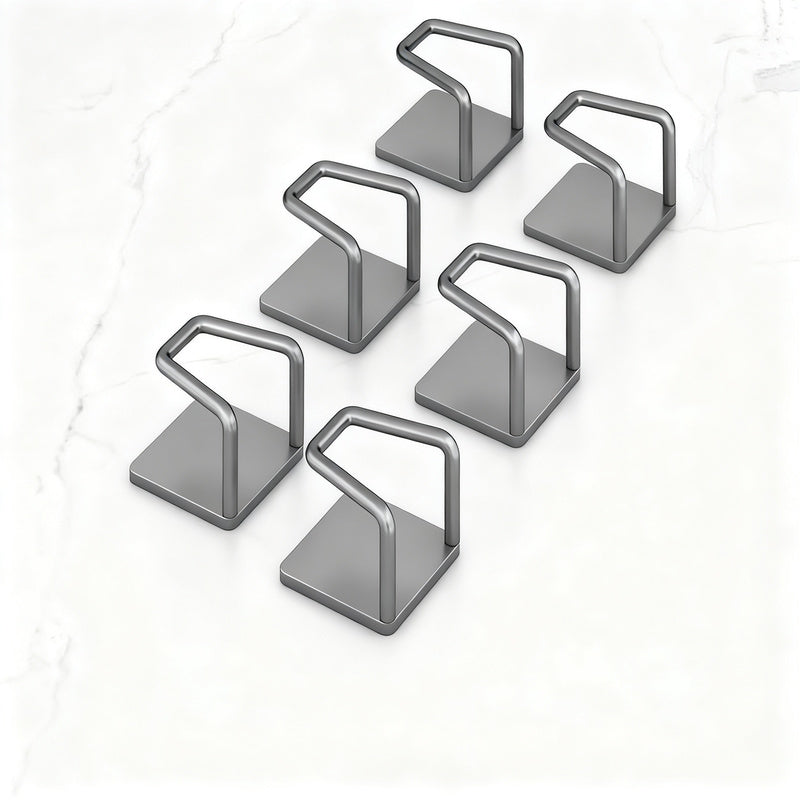 Stainless steel wall hooks without drilling, set of 6/8