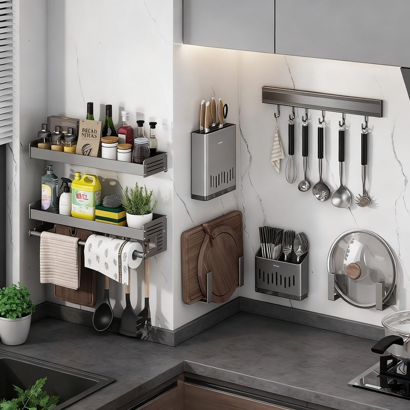 Wall shelf for kitchen, no drilling, different sizes