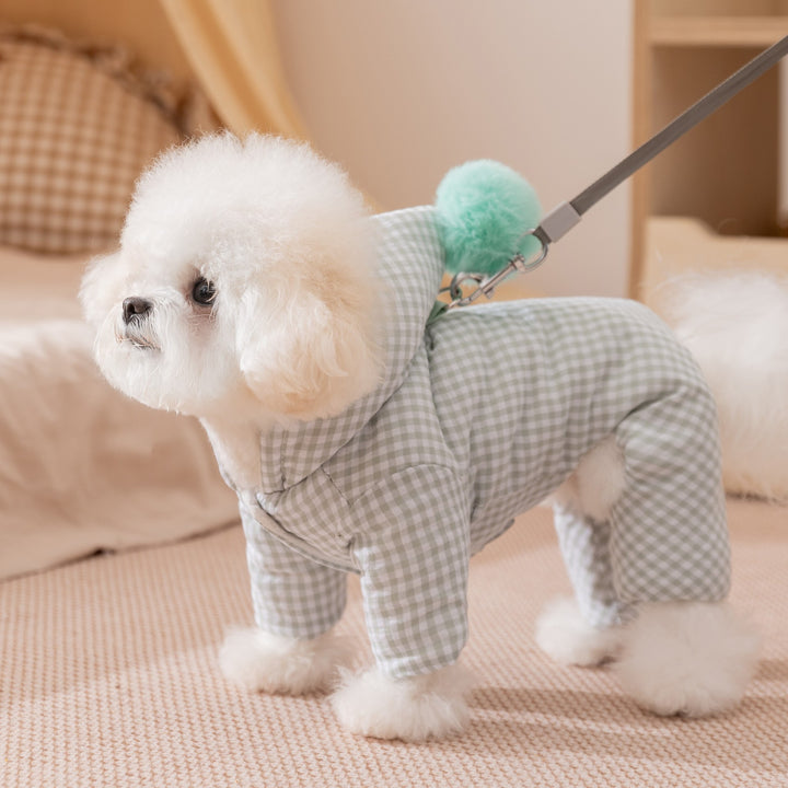 Dog jacket with four legs, cotton, padded