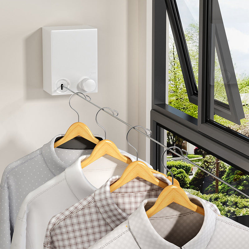 Retractable clothesline with steel cable