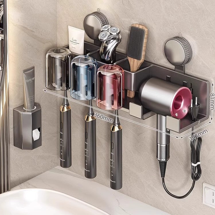 Suction cup holder for hair dryer and bathroom accessories