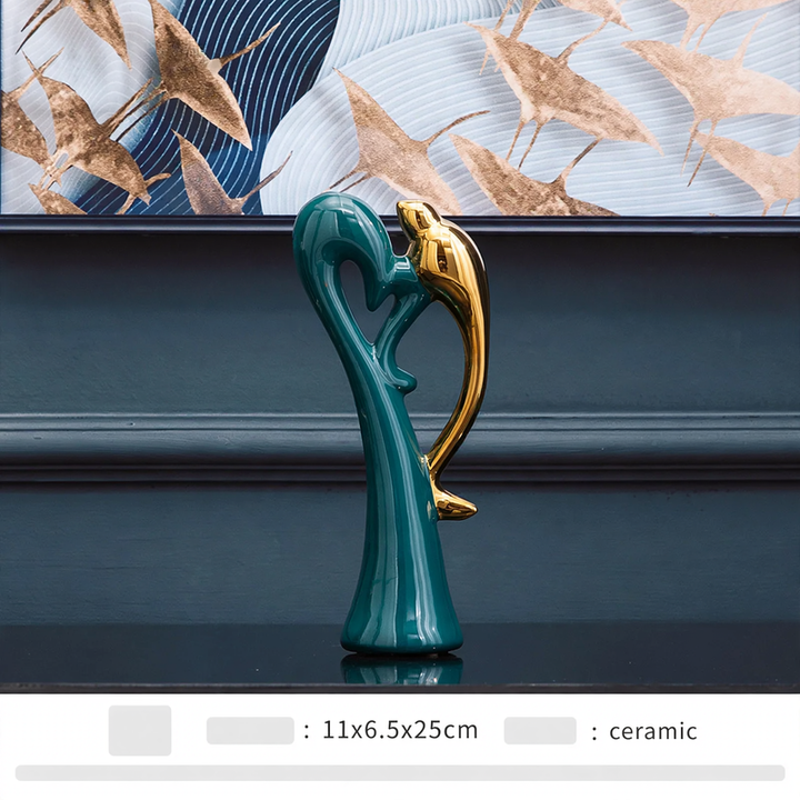Ceramic decorative figure, modern design, white ceramic