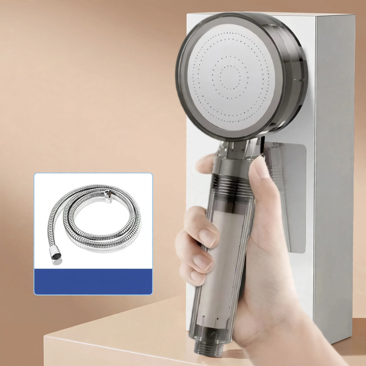 Shower head with filtration system and rain function