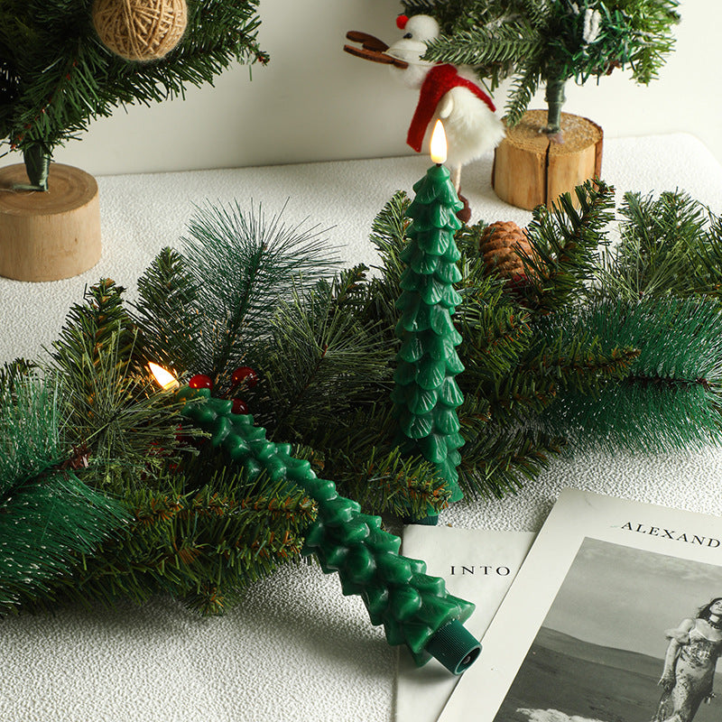 LED Christmas candle made of wax, 4.5 cm × 25 cm