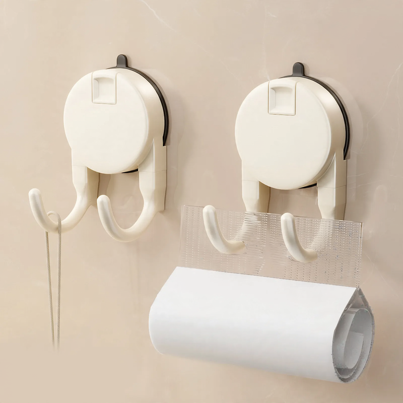 Suction cup hooks, set of 4, plastic