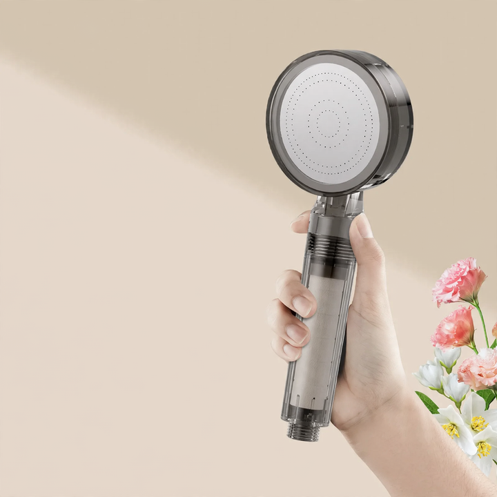 Shower head with filtration system and rain function