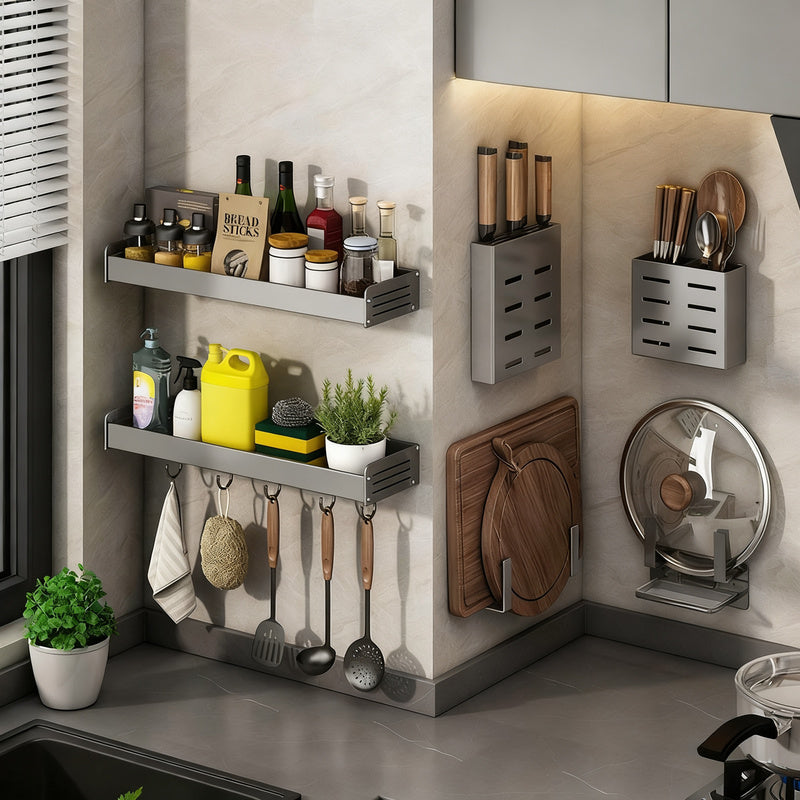 Wall shelf for kitchen, no drilling, different sizes