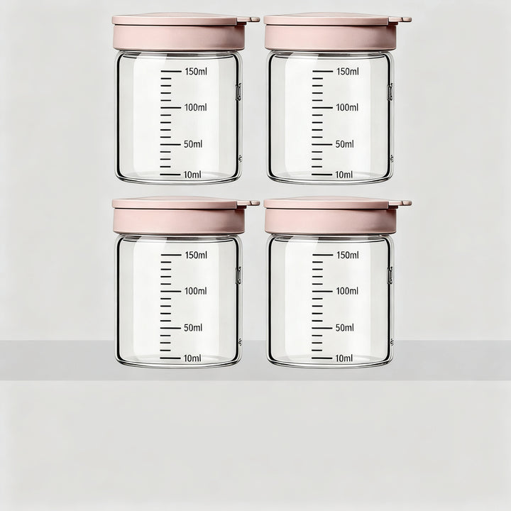 Borosilicate glass storage jar with measurement scale