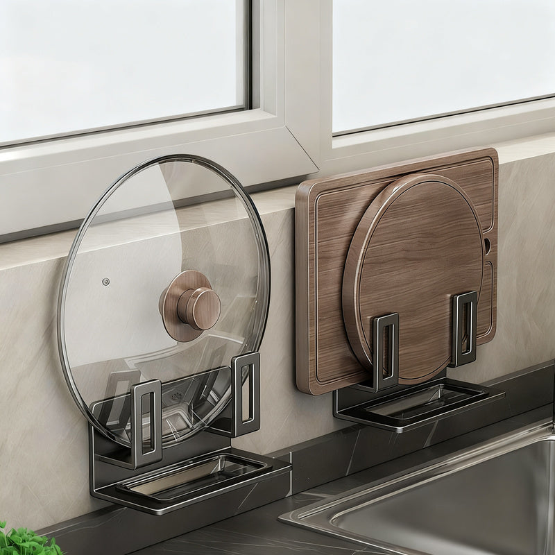 Wall-mounted kitchen shelf made of carbon steel