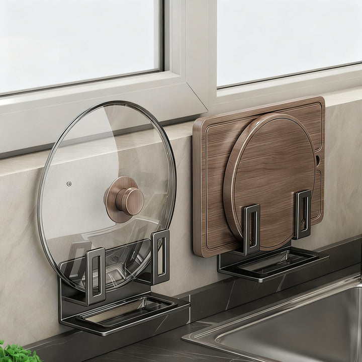 Wall-mounted kitchen shelf made of carbon steel