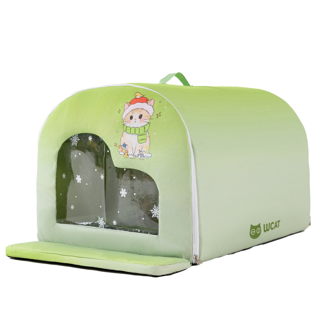 Cooling bed for pets with curtain