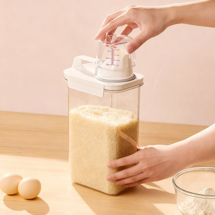 Airtight storage container for grains and dry goods