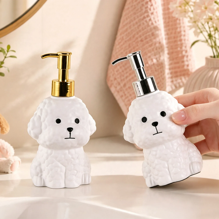 Cute Bichon Frise Pump Bottle, 240 ml