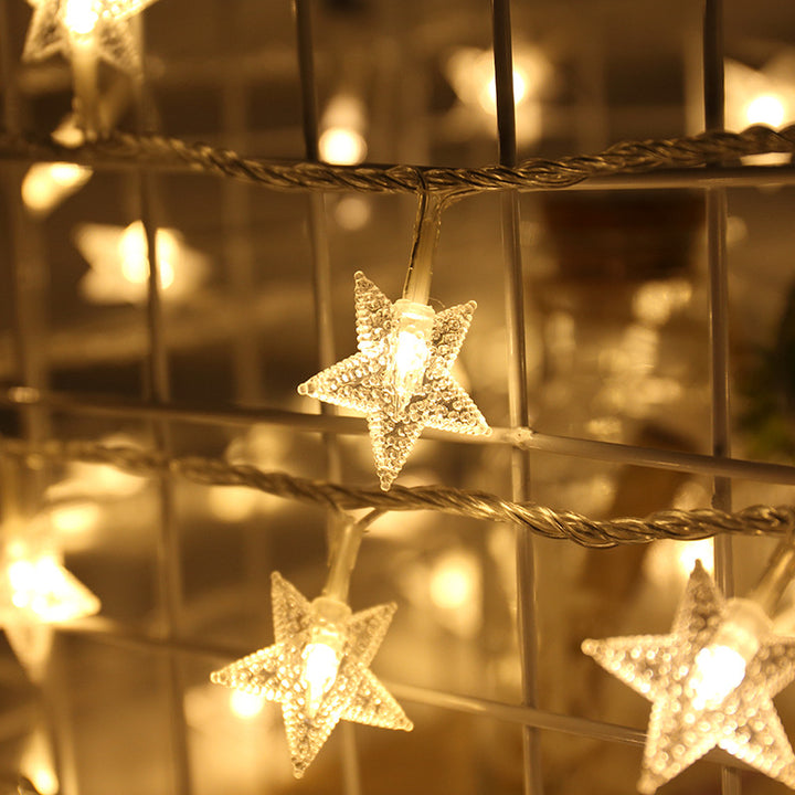 LED string lights with stars, 40×40 mm, model RK8005