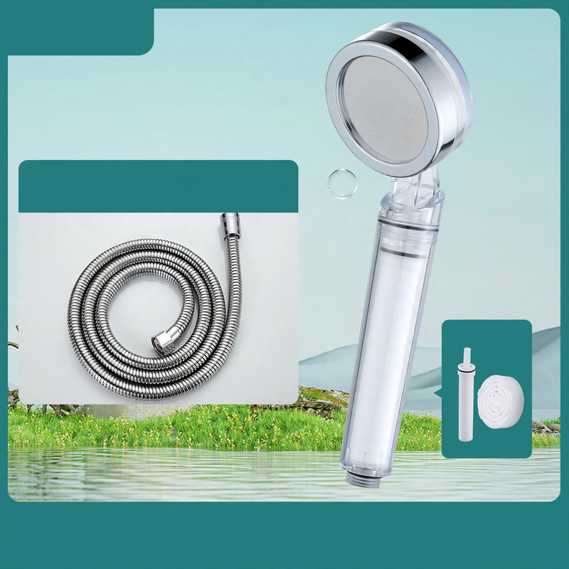 Shower head with filtration system and rain function