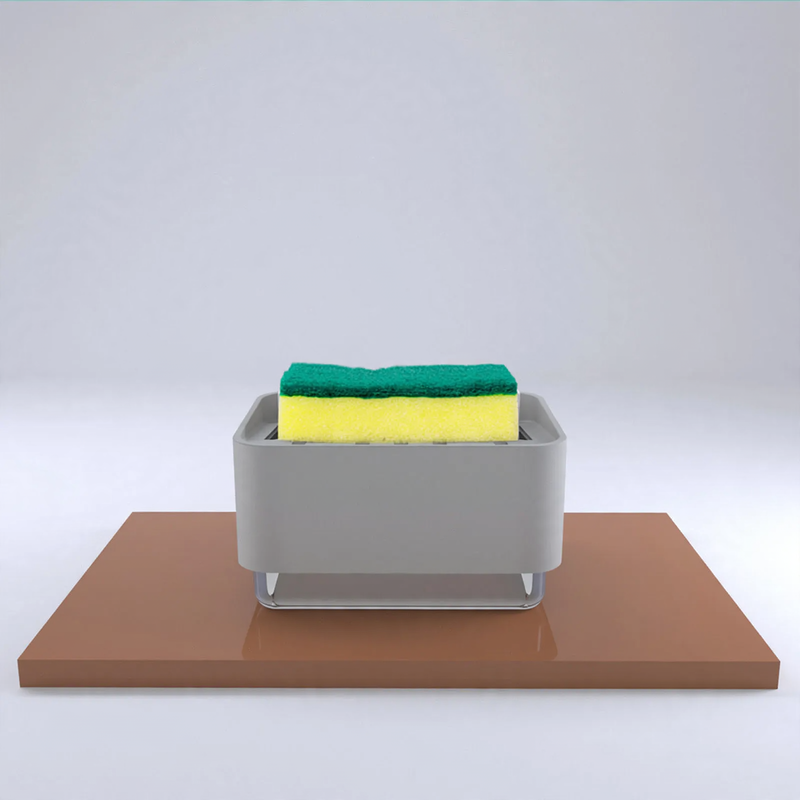 Soap dispenser with sponge and cleaning cloth