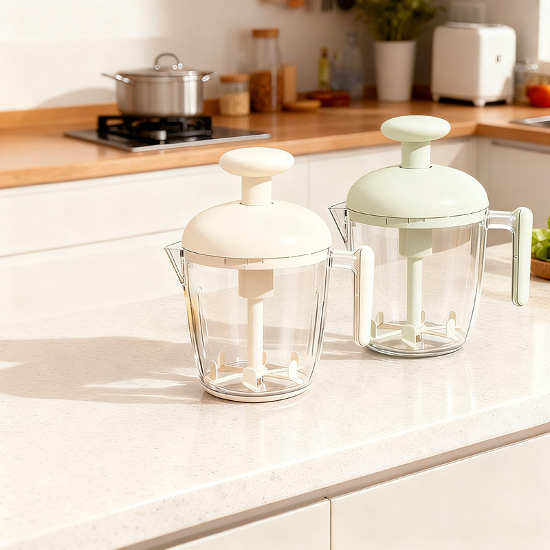 Compressed air mixing cup for whipping and mixing