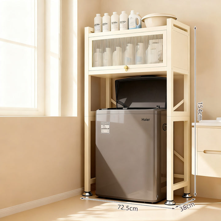 Steel shelf for washing machine, 2–3 levels with doors