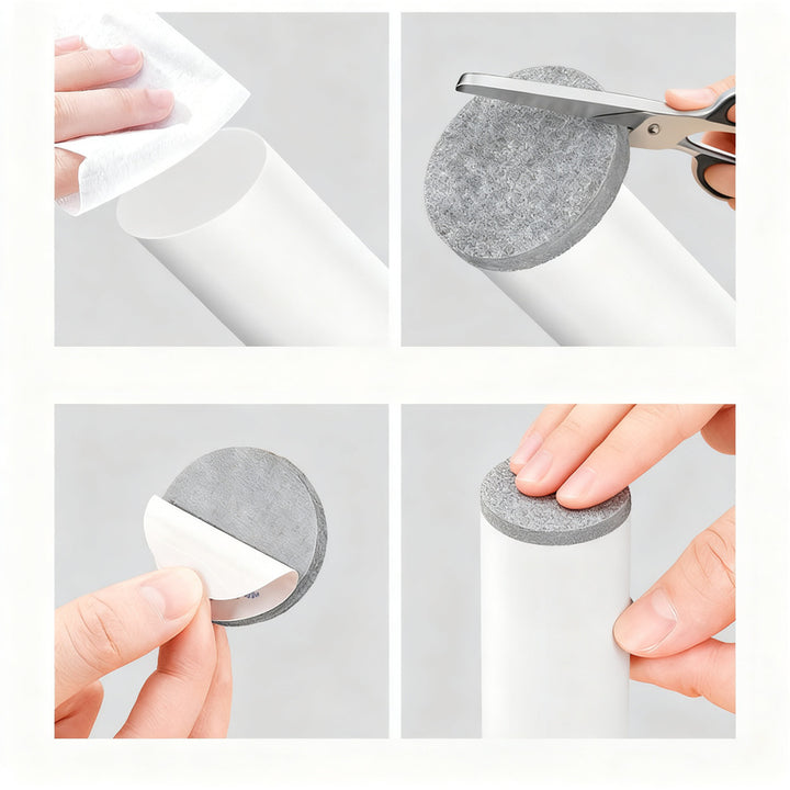 Felt chair glides, self-adhesive, furniture protection