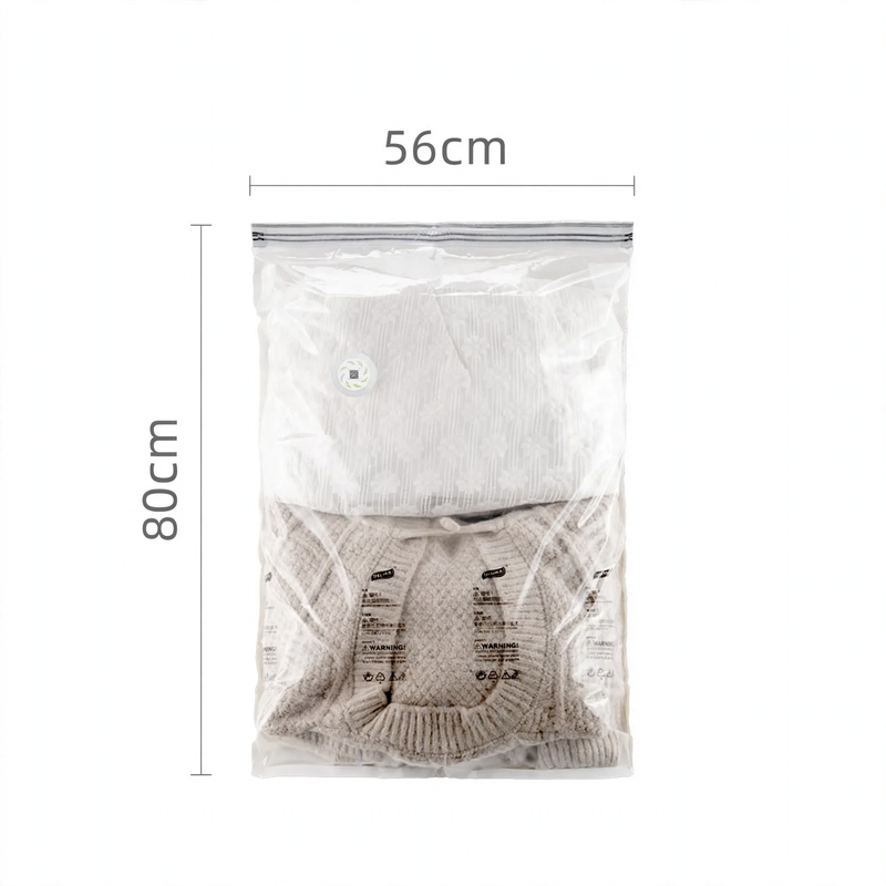 Vacuum compression bags for textiles and bedding