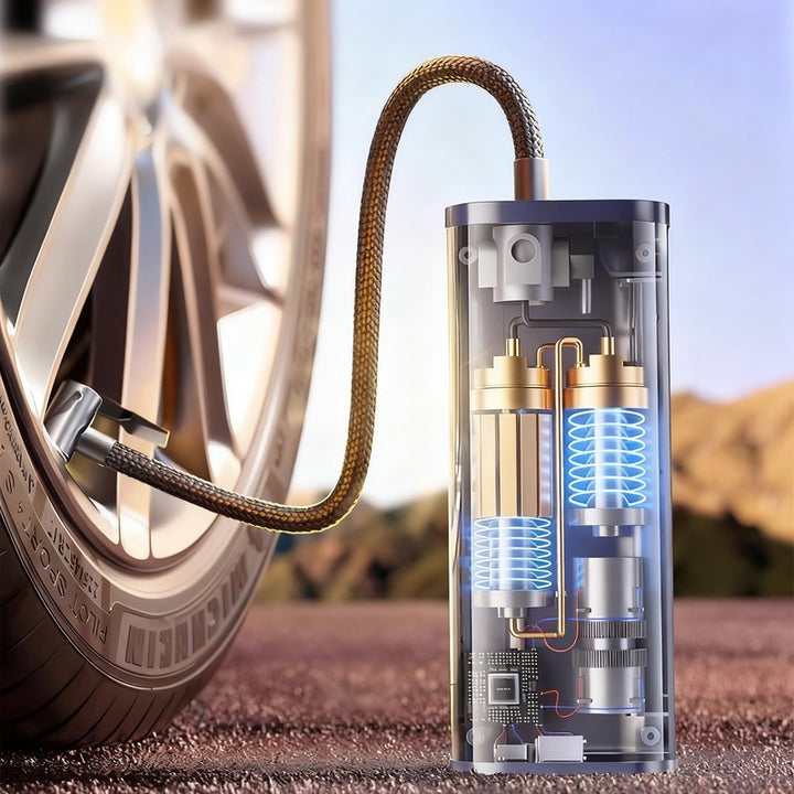 Digital car air pump with pressure gauge